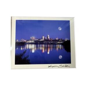 Kansas City Skyline At Night Matted Photo 8x10 Kevin Sink Photography Beige Mat